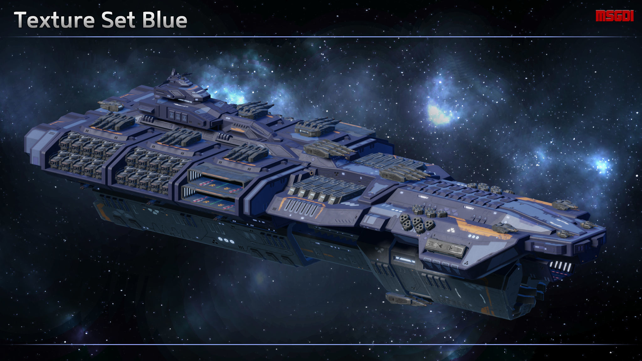 Spaceship Battleship Leviathan Low-poly 3D model_8