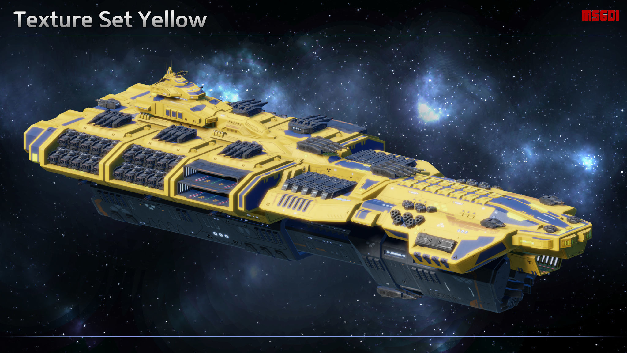 Spaceship Battleship Leviathan Low-poly 3D model_12