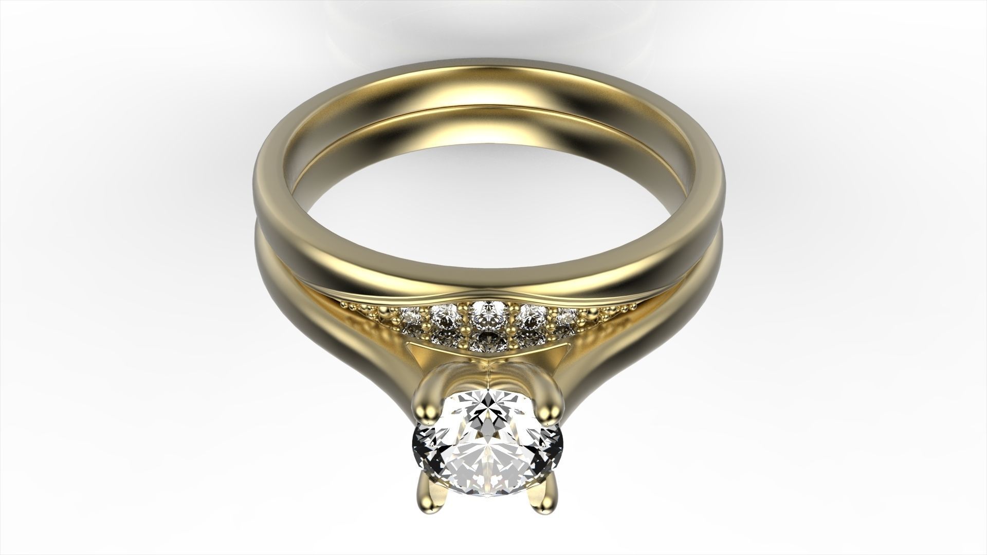 Diamond Set Ring All Size 3D print model_7