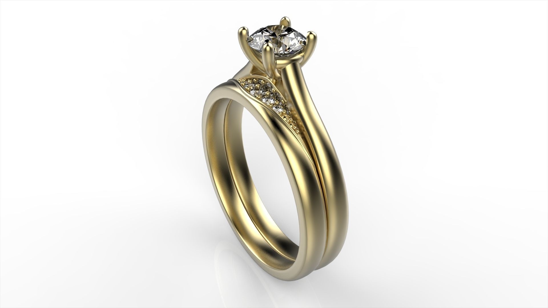 Diamond Set Ring All Size 3D print model_3