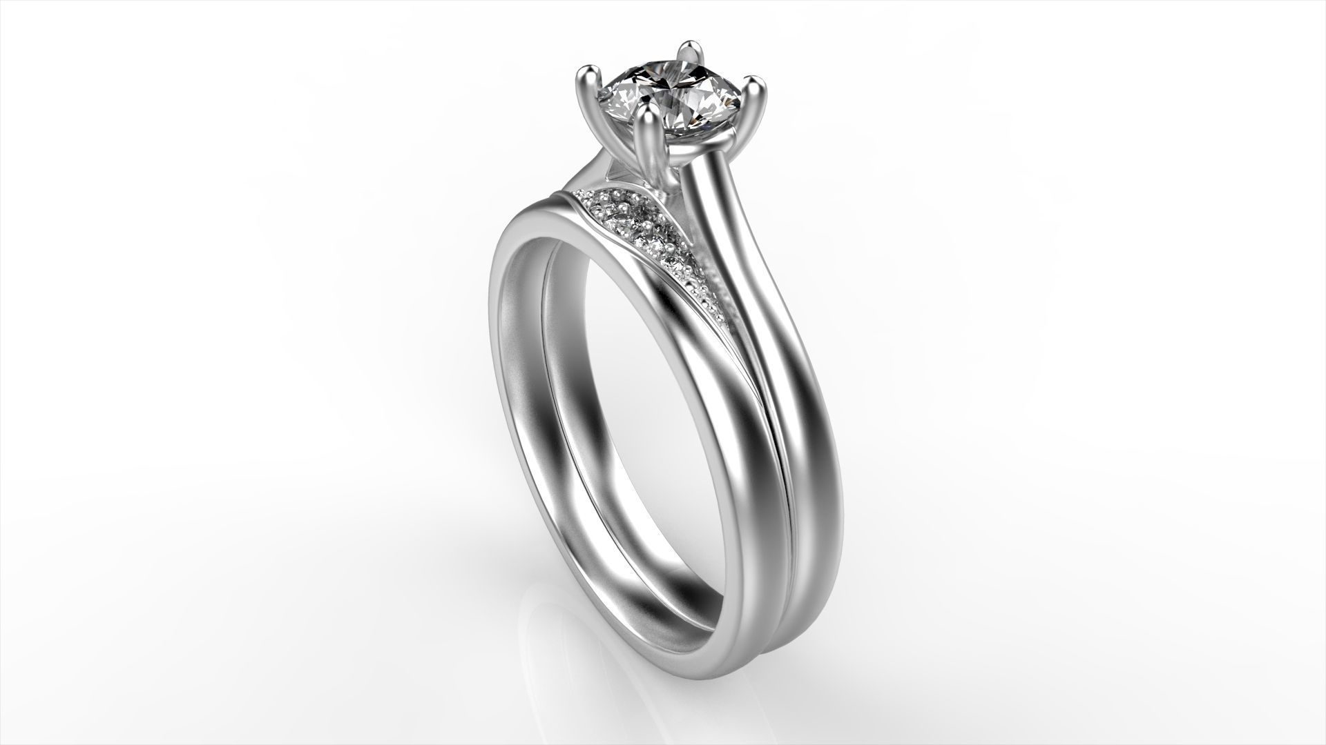 Diamond Set Ring All Size 3D print model_2