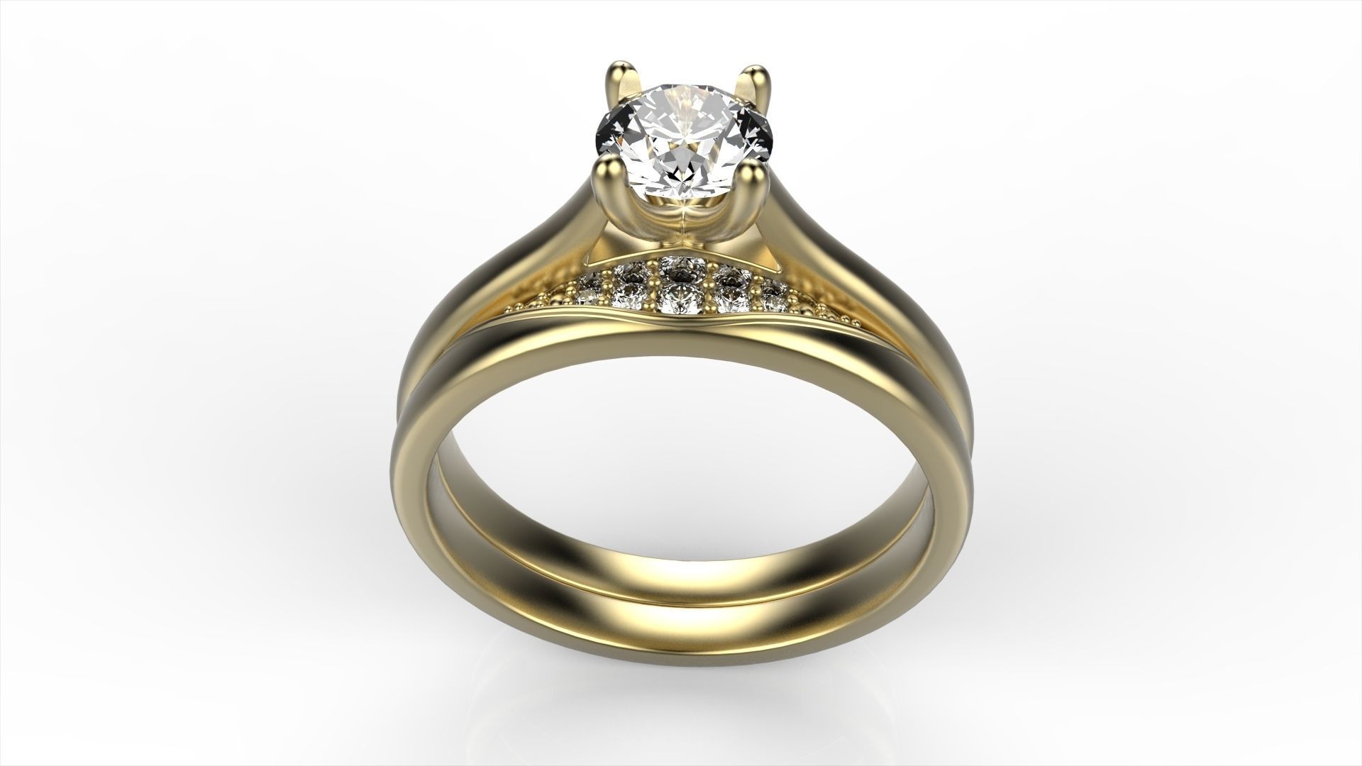 Diamond Set Ring All Size 3D print model_5