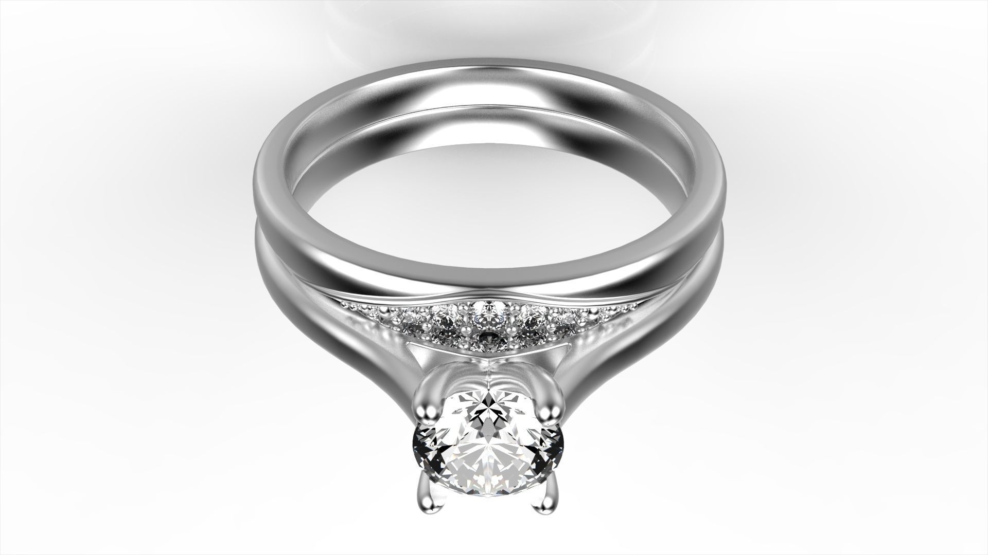 Diamond Set Ring All Size 3D print model_6