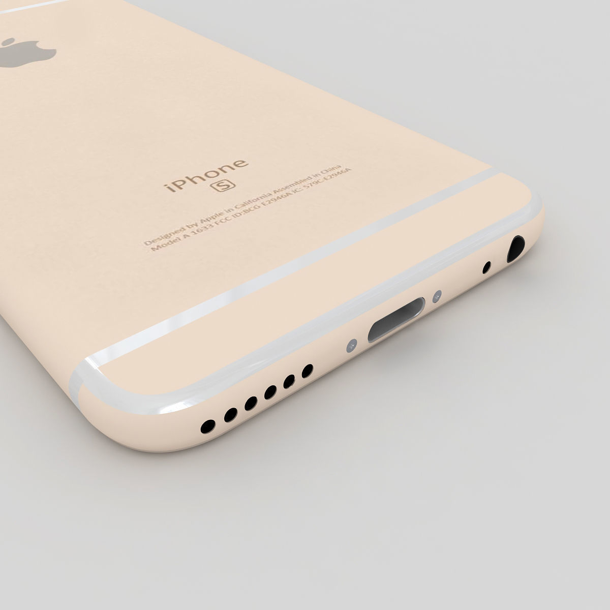 Apple Iphone 6s Gold 3D model_7