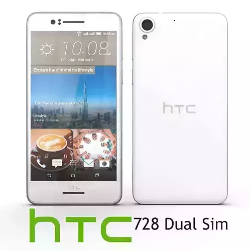 HTC Desire 728 Dual Sim White 3D model