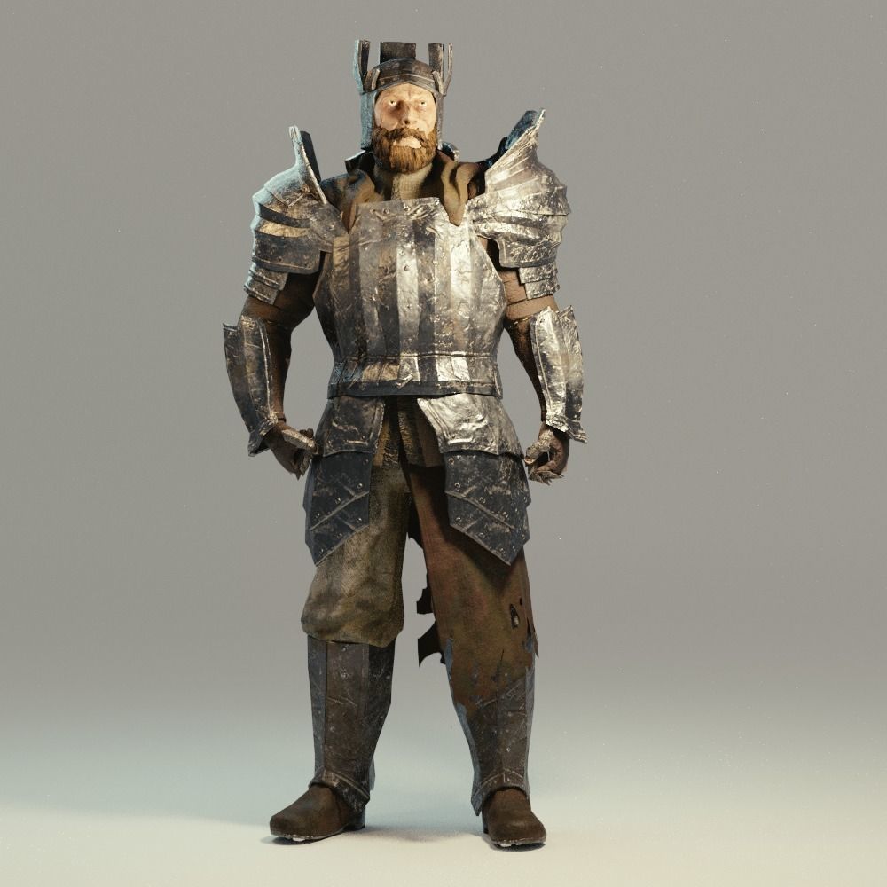 Medieval Fantasy Knight Low-poly 3D model_1