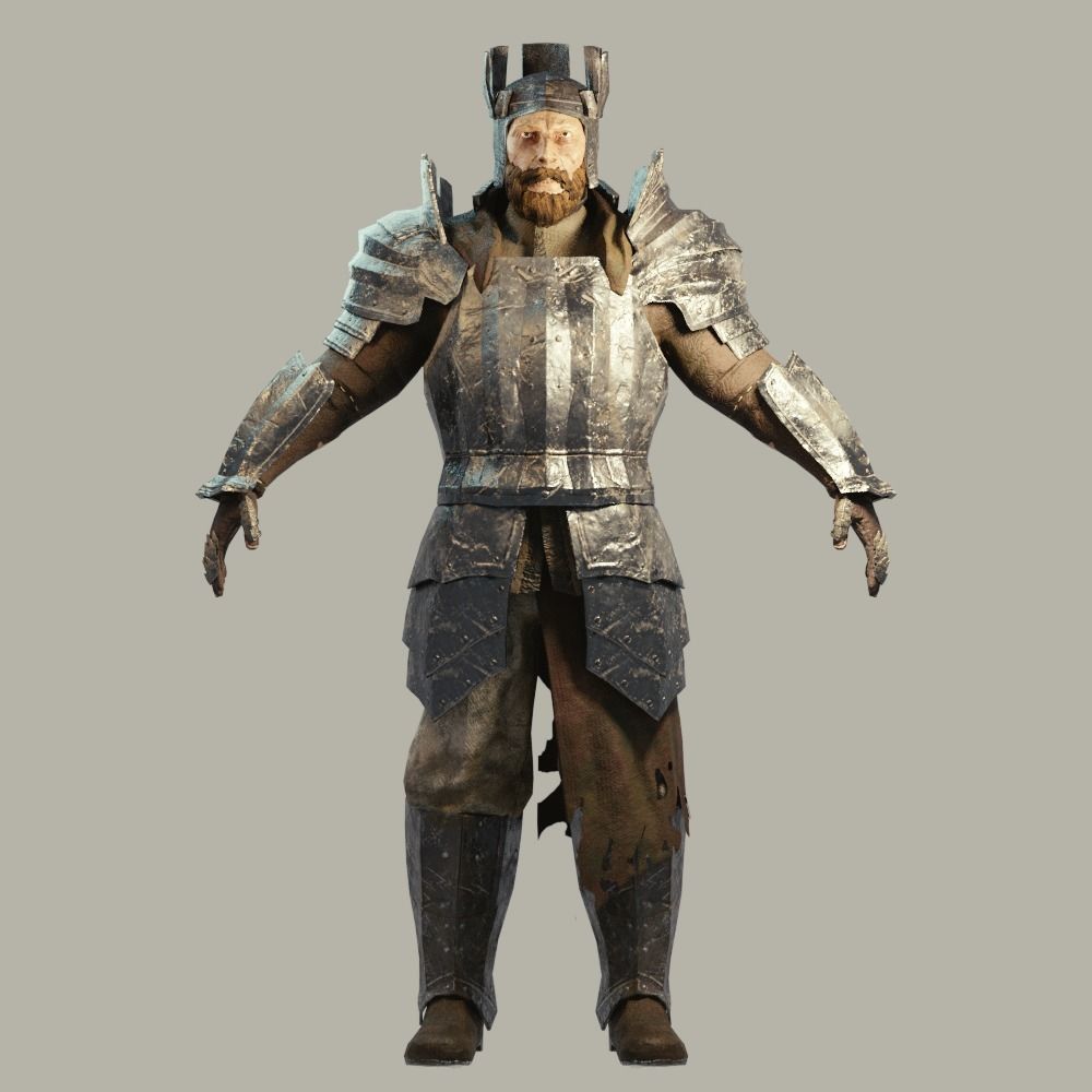 Medieval Fantasy Knight Low-poly 3D model_2