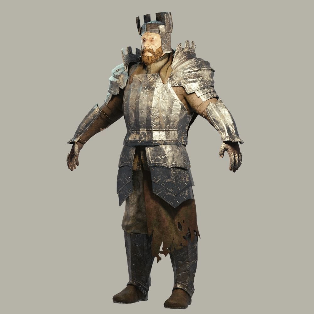 Medieval Fantasy Knight Low-poly 3D model_3