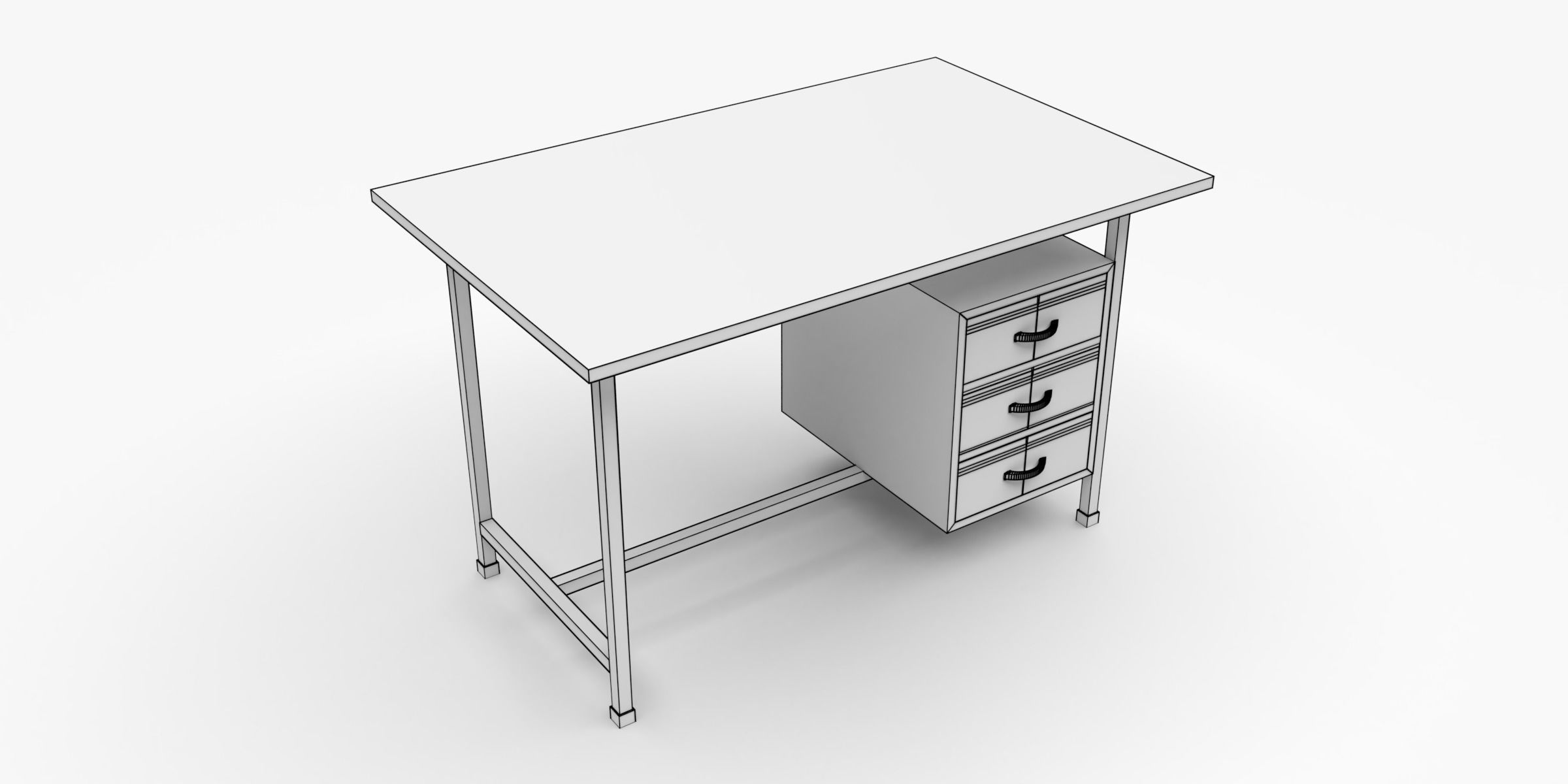 3D model Office TableChair Set VR / AR / lowpoly CGTrader