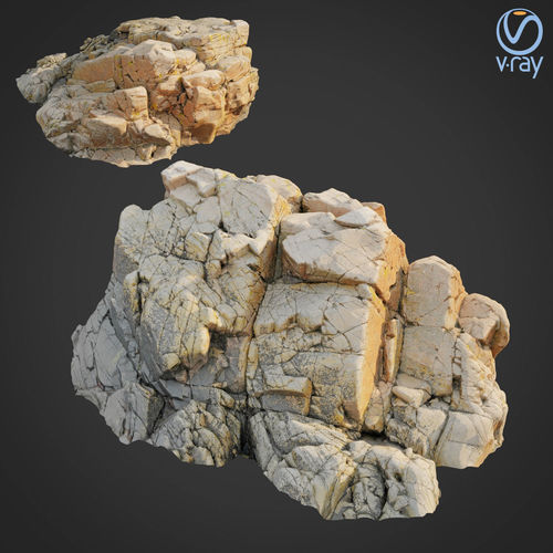 3d scanned rock cliff U 3D model