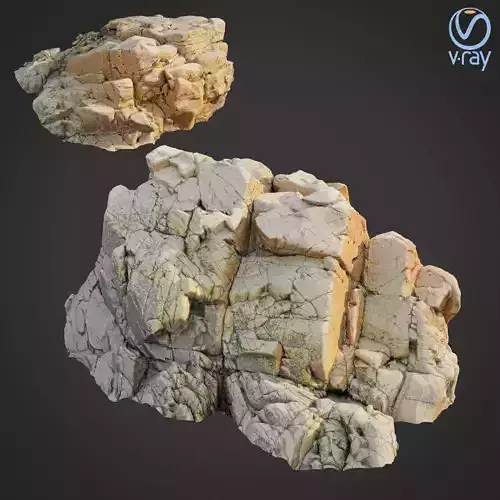 3d scanned rock cliff U