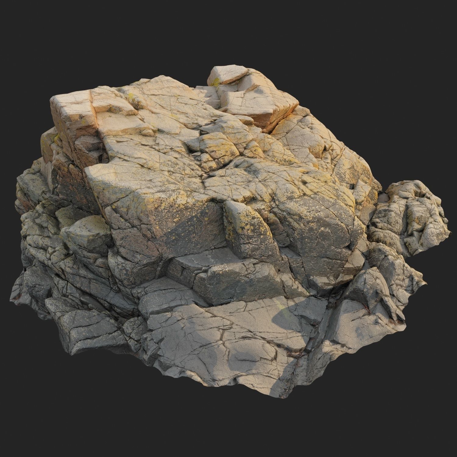 3d scanned rock cliff U 3D model_4