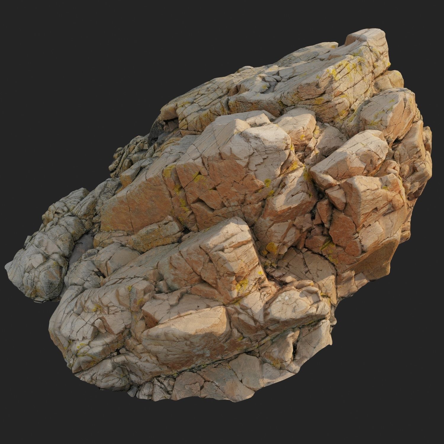 3d scanned rock cliff U 3D model_6