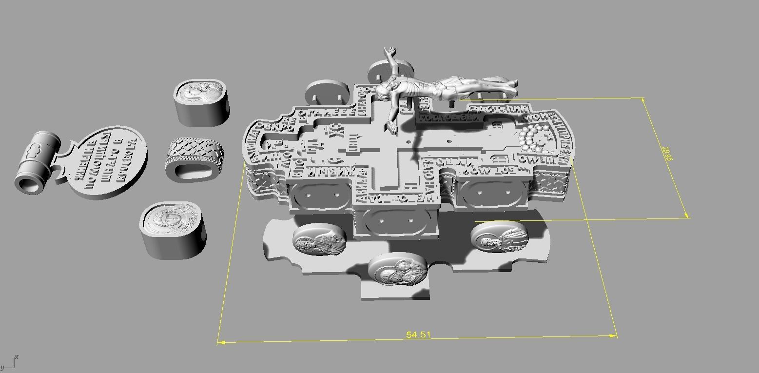 Russian Pendant cross  3D print model_4
