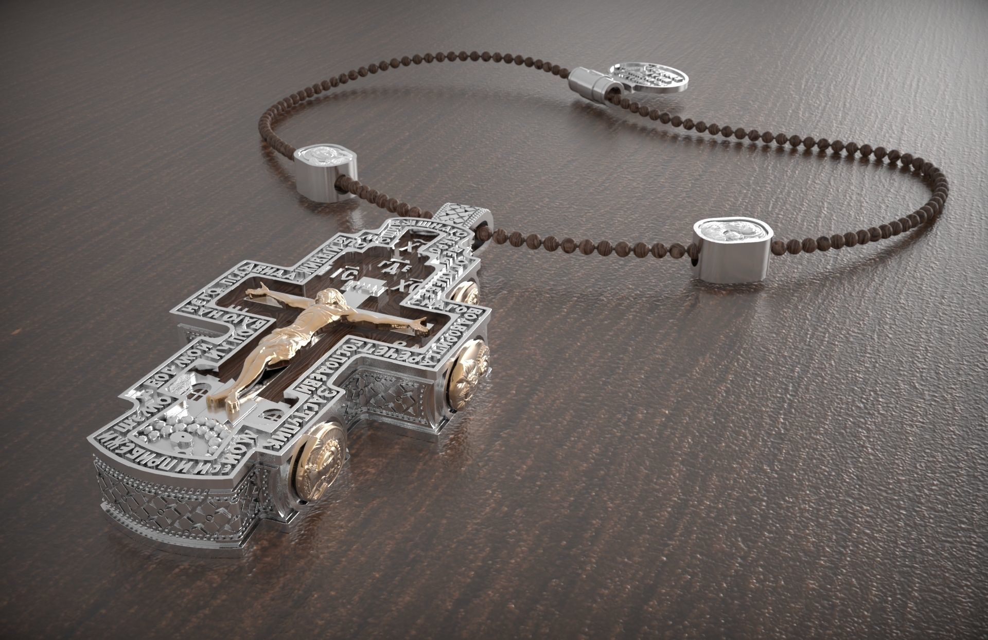 Russian Pendant cross  3D print model_1