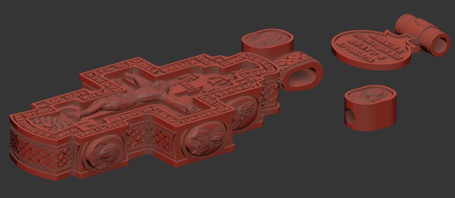 Russian Pendant cross  3D print model_8