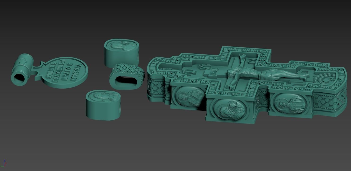 Russian Pendant cross  3D print model_5
