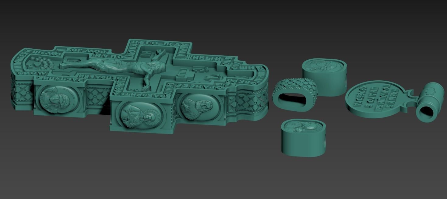 Russian Pendant cross  3D print model_6