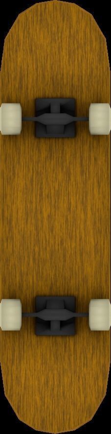 SkateBoard wooden Low-poly 3D model_5