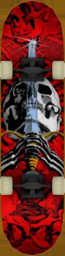 SkateBoard wooden Low-poly 3D model_12