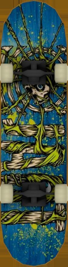 SkateBoard wooden Low-poly 3D model_6