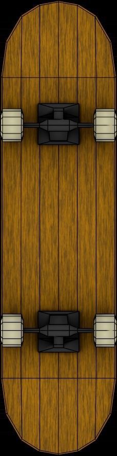 SkateBoard wooden Low-poly 3D model_4