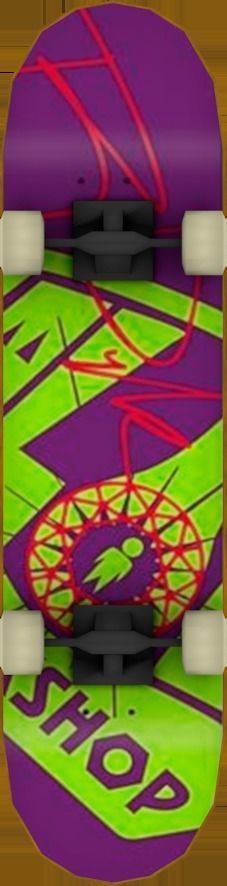 SkateBoard wooden Low-poly 3D model_13