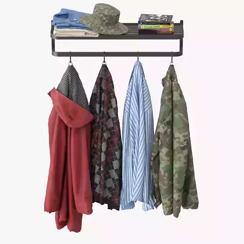 Wall coat rack 3D model