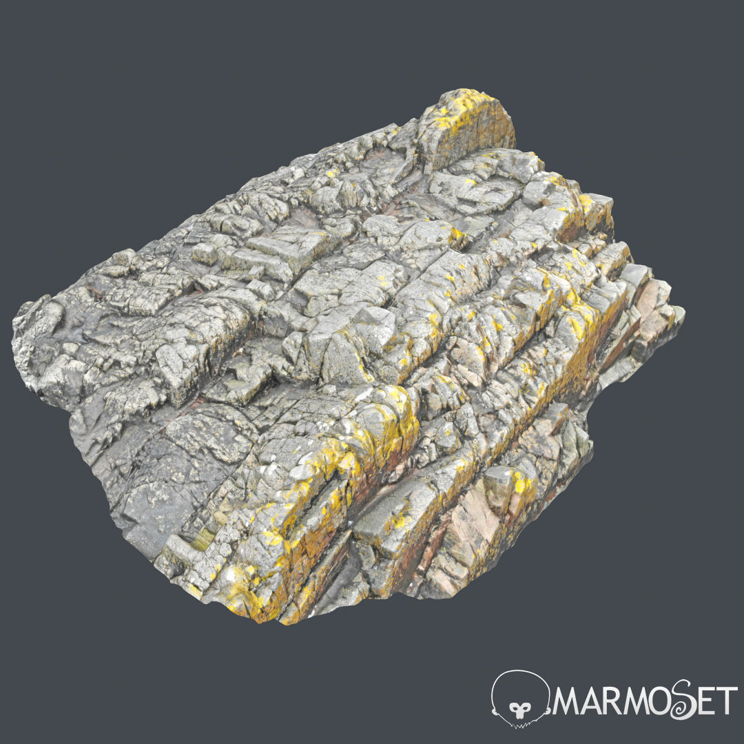3d scanned rock cliff V 3D model_2