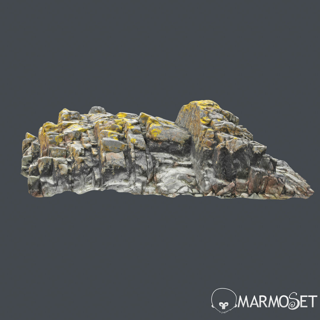 3d scanned rock cliff V 3D model_6