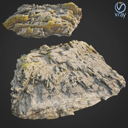 3d scanned rock cliff V 3D model