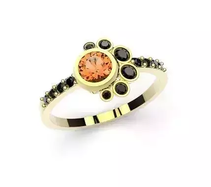 Ring whith gems 3D print model