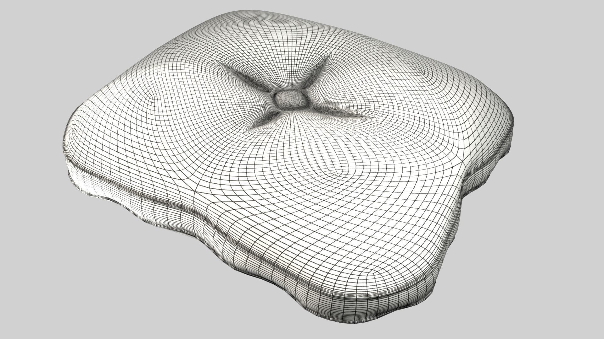 Cushion orange 3D model_1