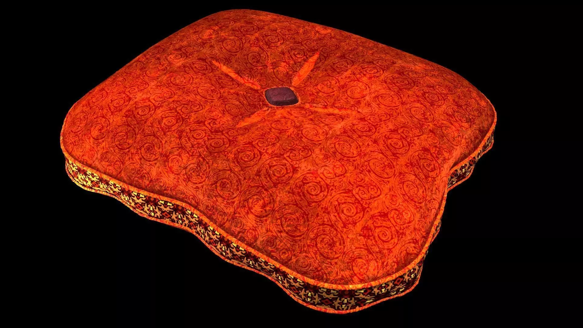 Cushion orange 3D model_0