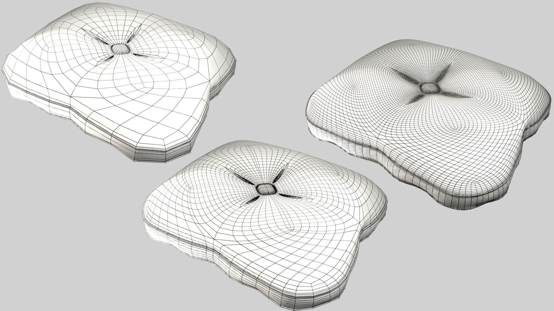 Cushion orange 3D model_2