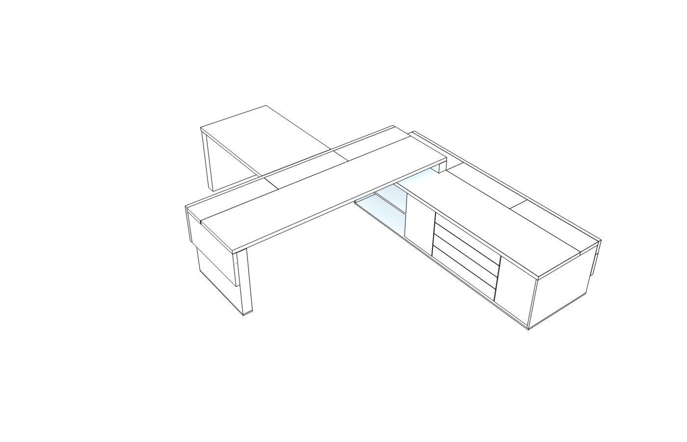 OFFICE DESK 3D model_4