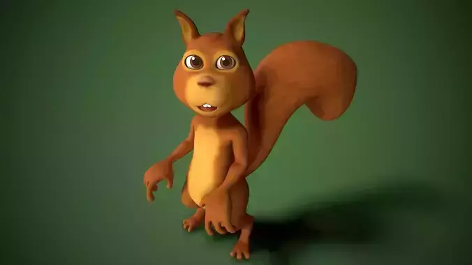 cartoon squirrel Low-poly 3D model