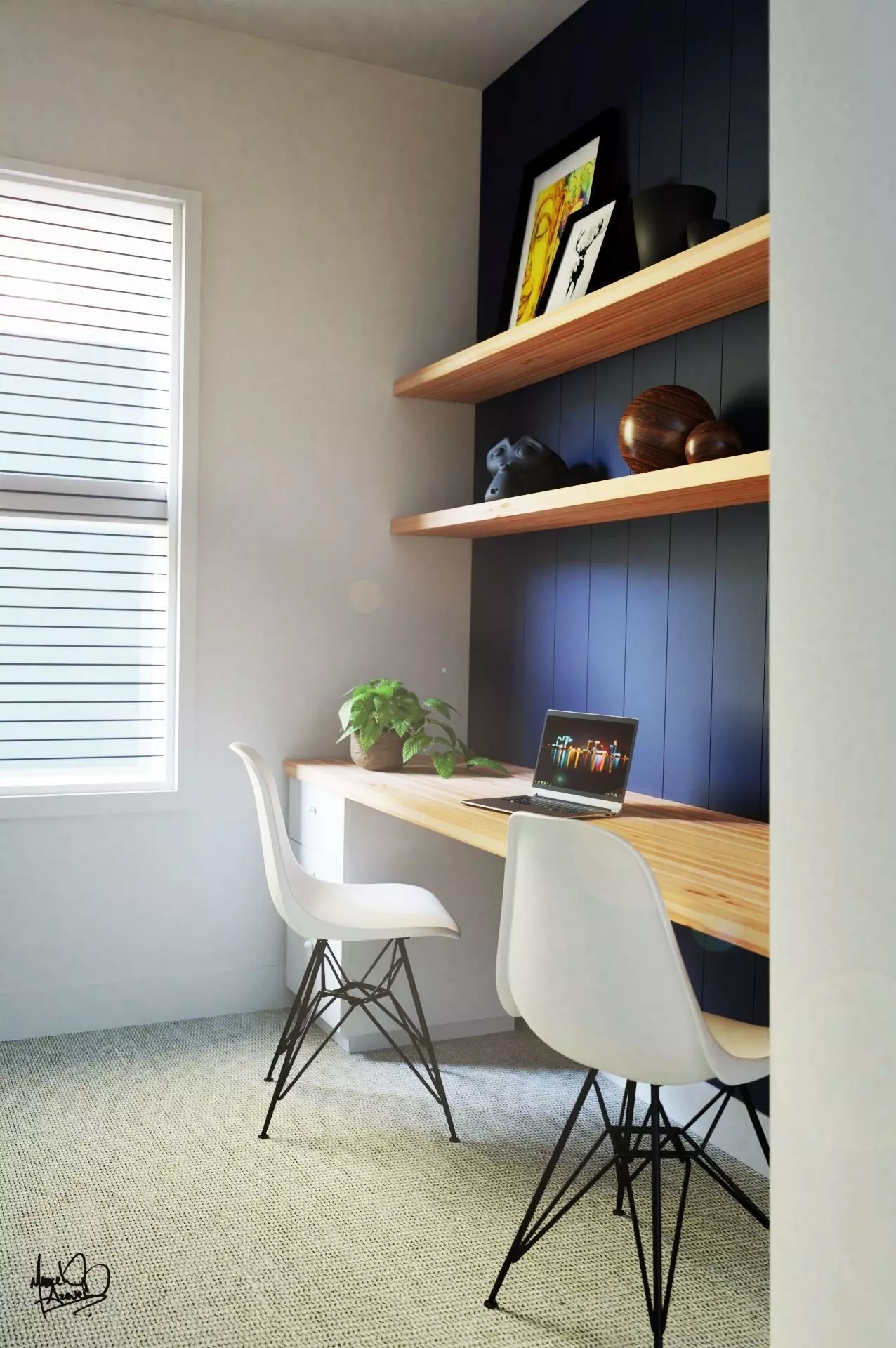 Sunny Home Office 3D model