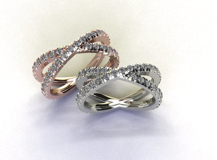 cross over ring  3D print model_3