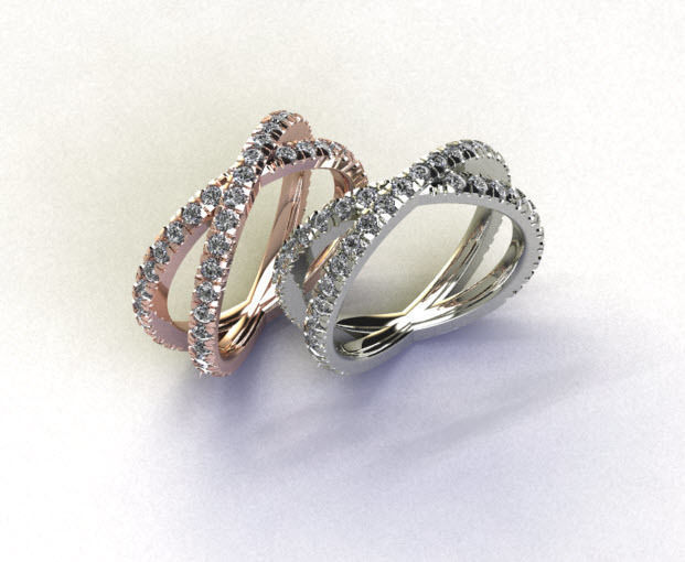 cross over ring  3D print model_2