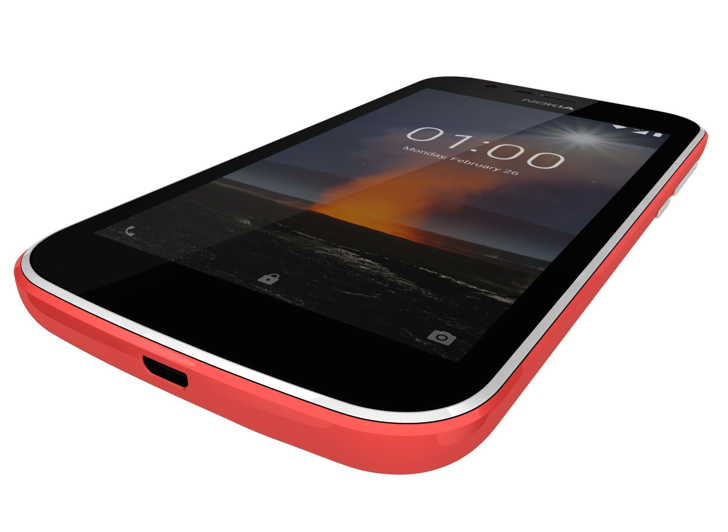 Nokia 1 Dark Blue And Warm Red 3D model_17
