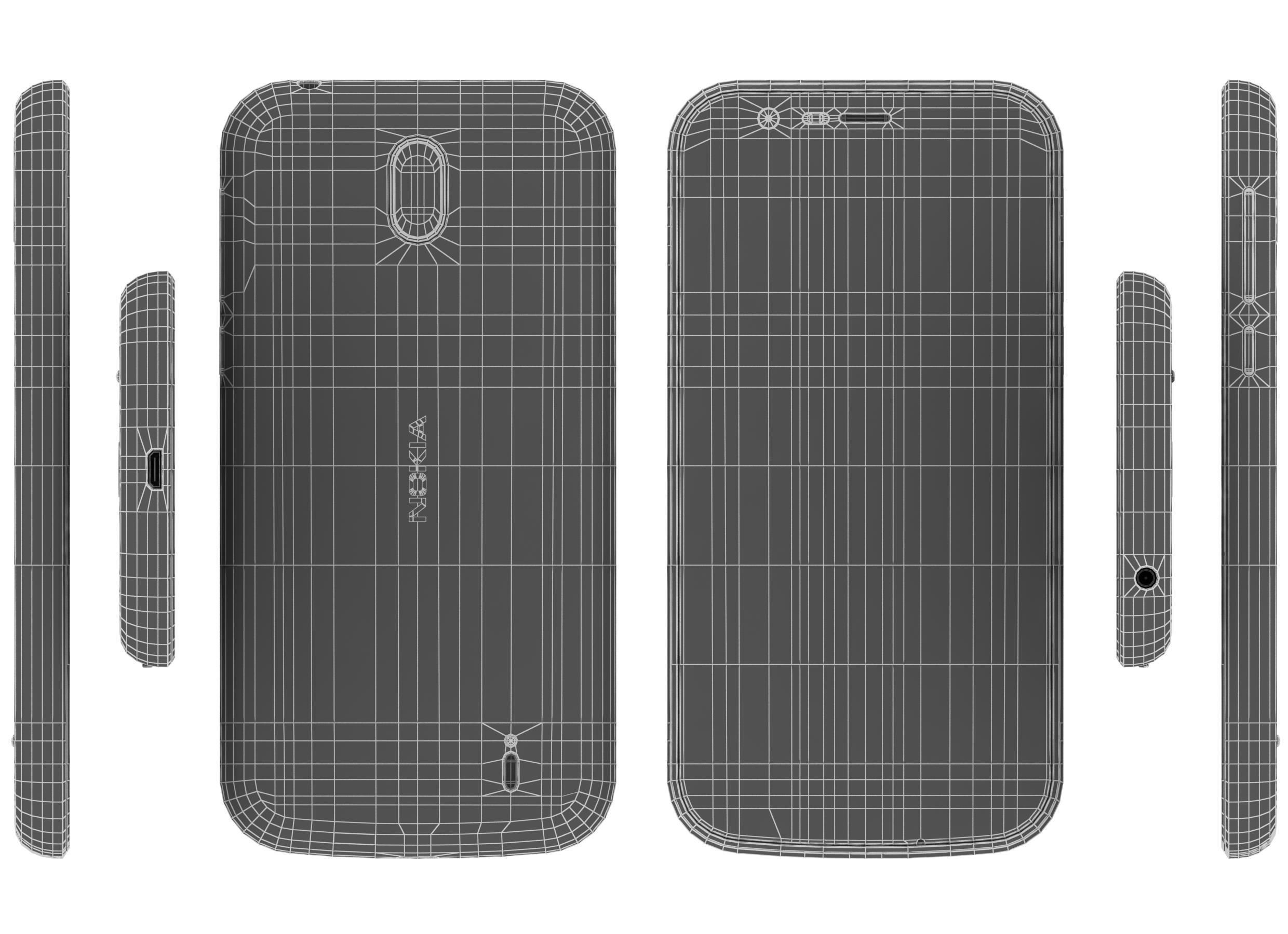 Nokia 1 Dark Blue And Warm Red 3D model_21