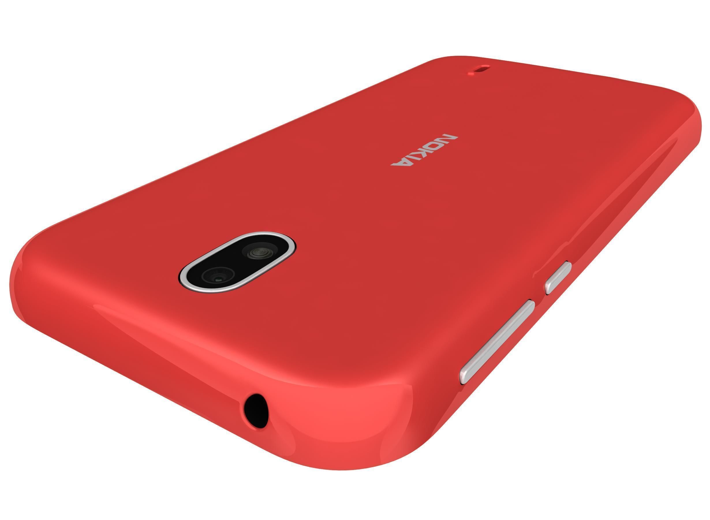 Nokia 1 Dark Blue And Warm Red 3D model_11