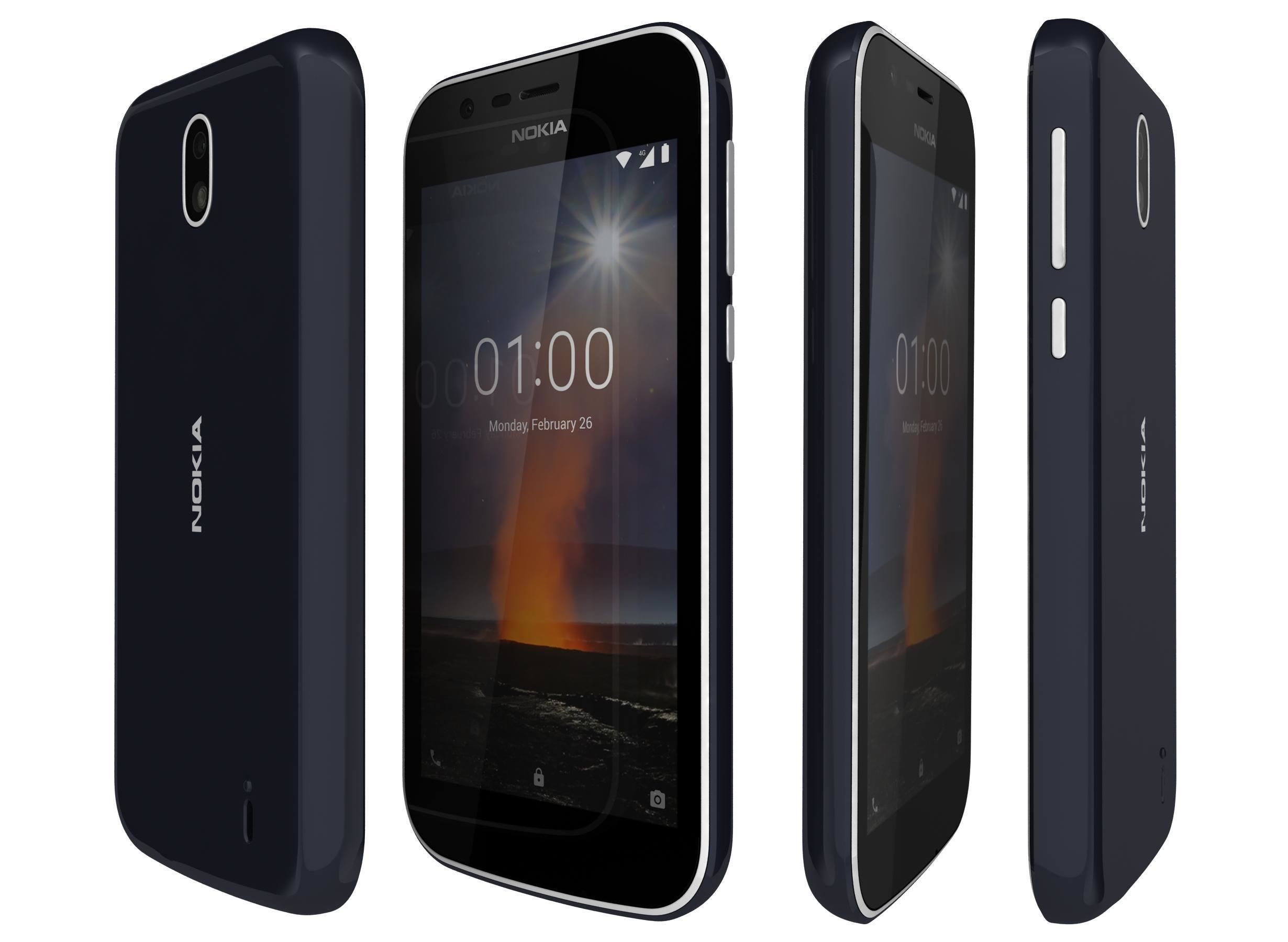 Nokia 1 Dark Blue And Warm Red 3D model_4