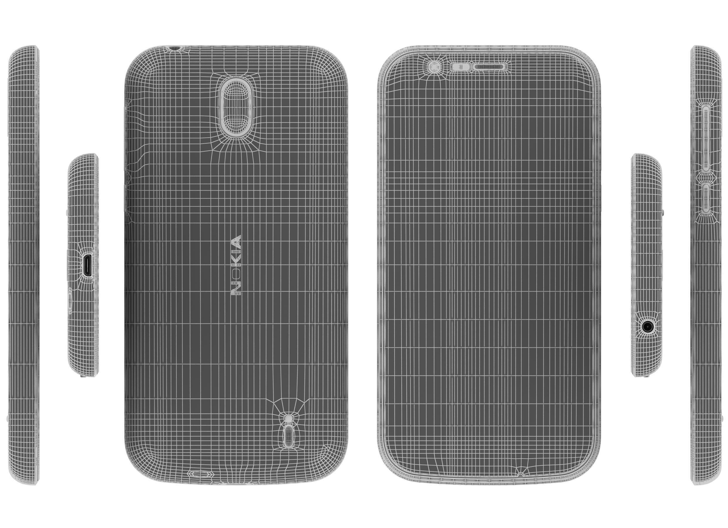 Nokia 1 Dark Blue And Warm Red 3D model_22