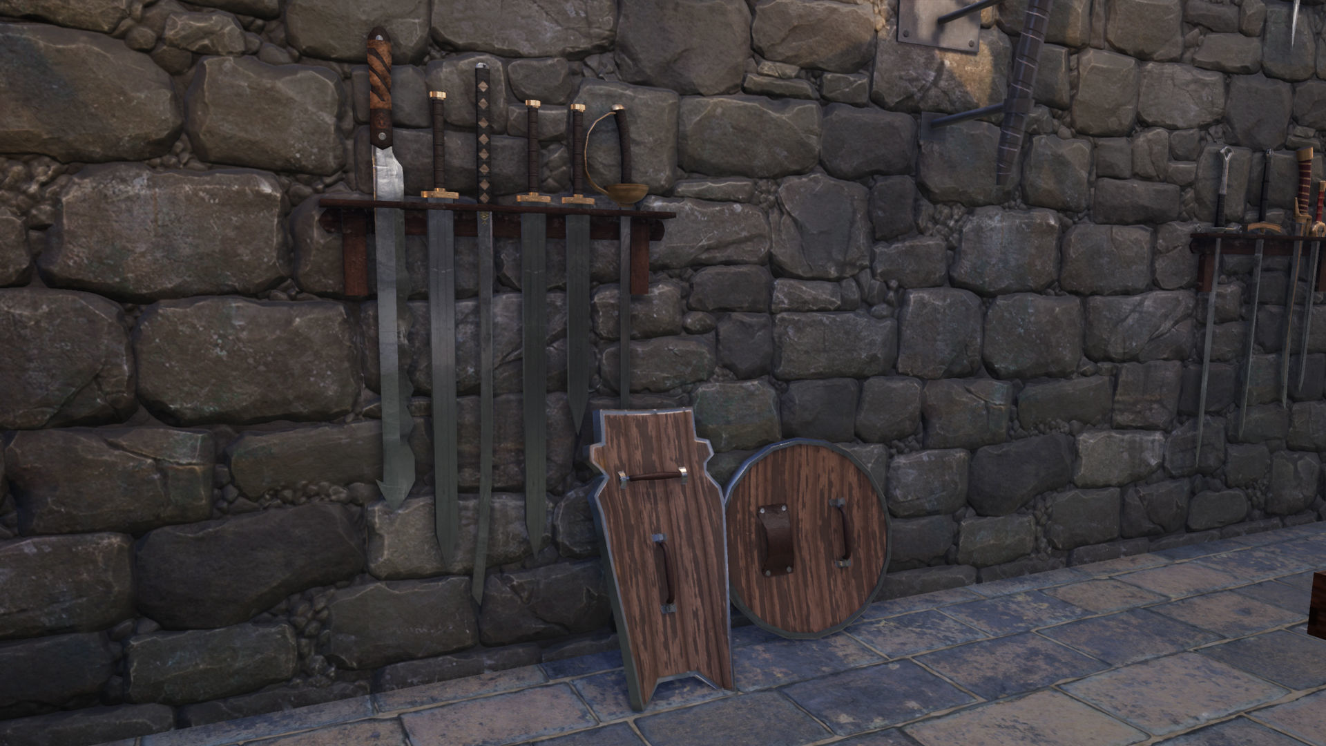 Fantasy Paladin Weapons Low-poly 3D model_16