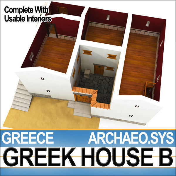 Ancient Greek House B 3D model_2