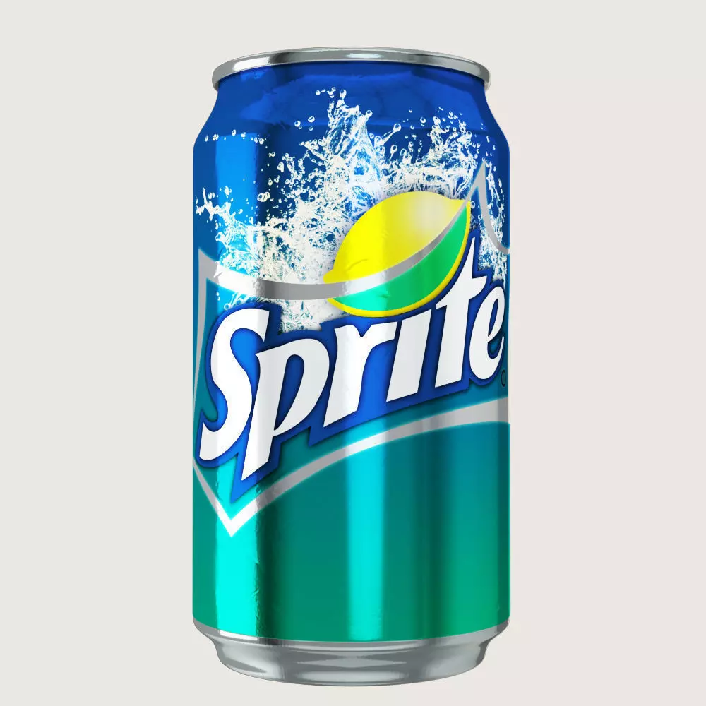 Sprite Drink Aluminium Can Low-poly 3D model_0