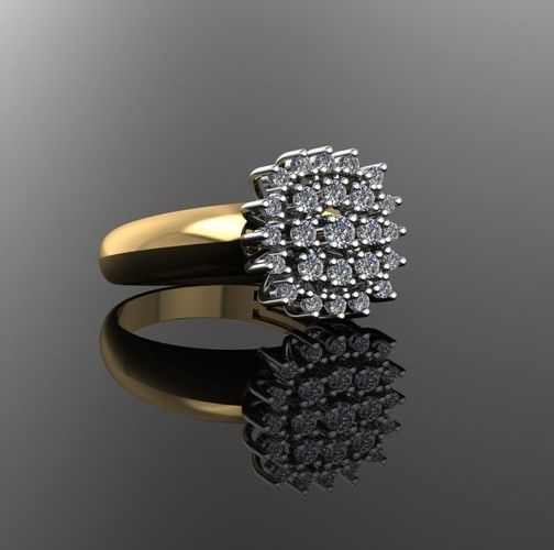 Diamond ring 3D print model 3D print model