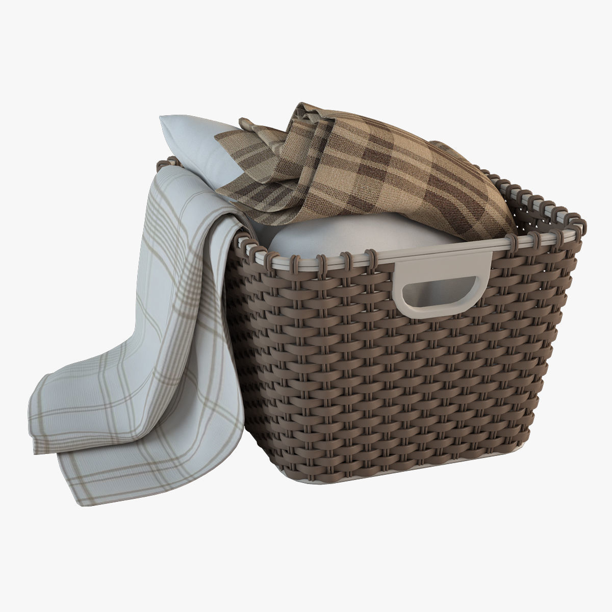 Wicker Basket with Cloth 3D model_8